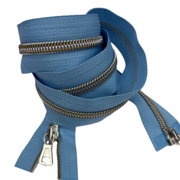 2-Wege-Reißverschluss 85 cm Himmelblau Silber Düne